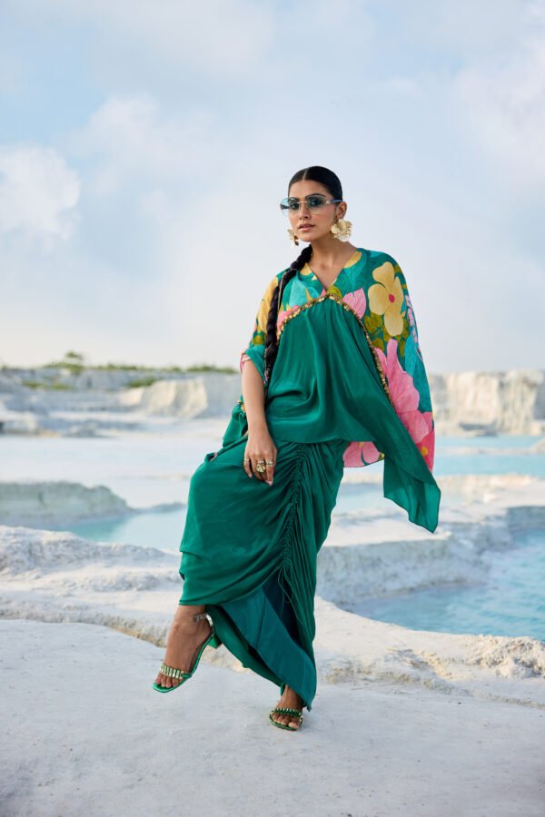 Emerald Green Draped Set