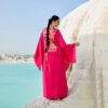 06-08-25_BNY124 Hot Pink Embroidered Draped Skirt Co-ord Set
