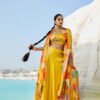 06-08-25_BNY134 Yellow Floral Cape Co-ord Set With Flared Skirt
