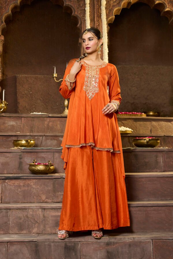 Zareen rust Heritage Co-ord Set