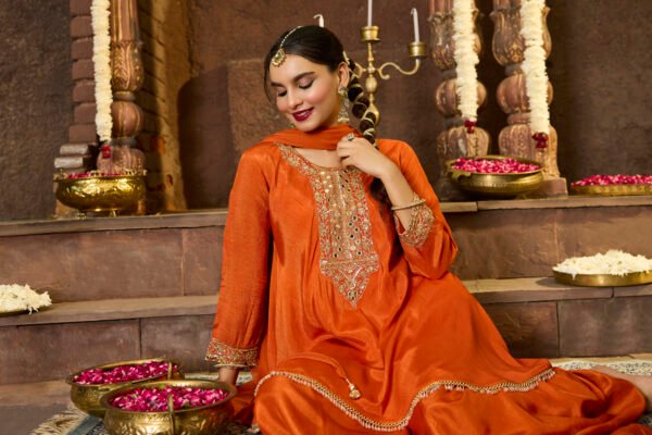 Zareen rust Heritage Co-ord Set