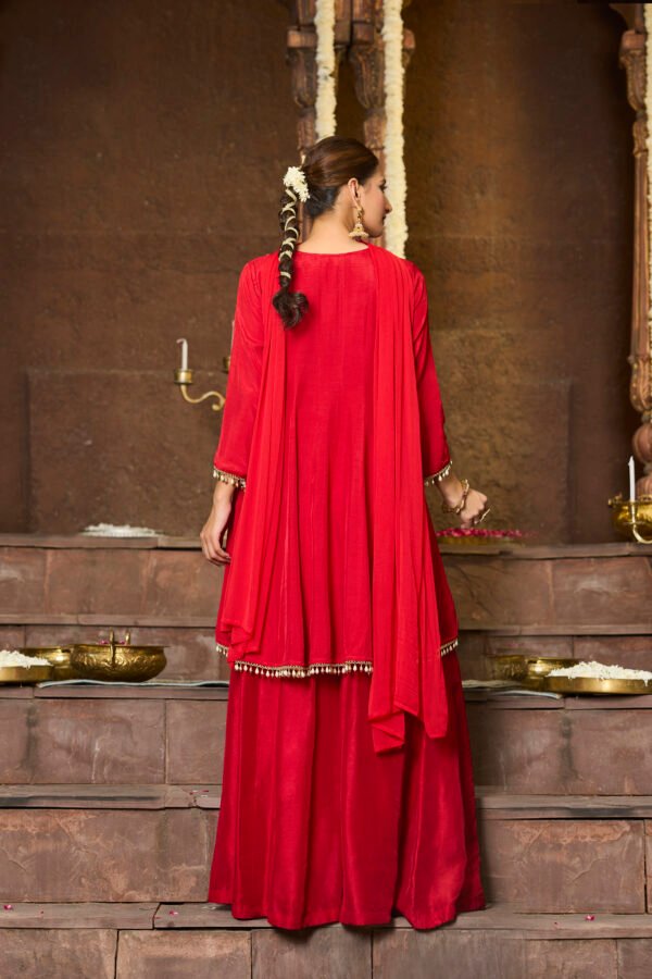 Zareen Red Heritage Co-Ord Set