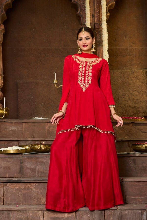 Zareen Red Heritage Co-Ord Set
