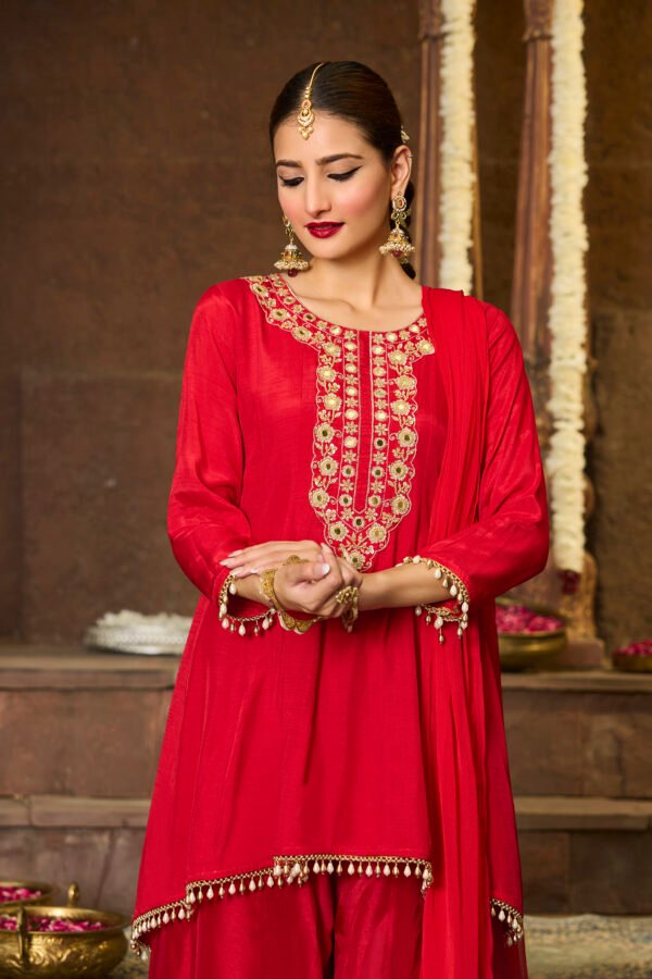 Zareen Red Heritage Co-Ord Set