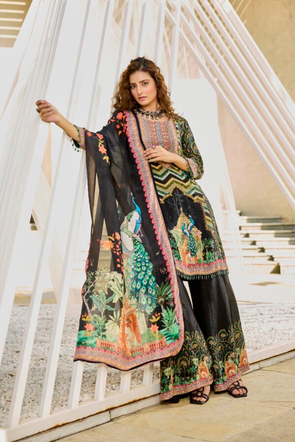 28-09-2025_BNY207_1 Black Printed Suit Set