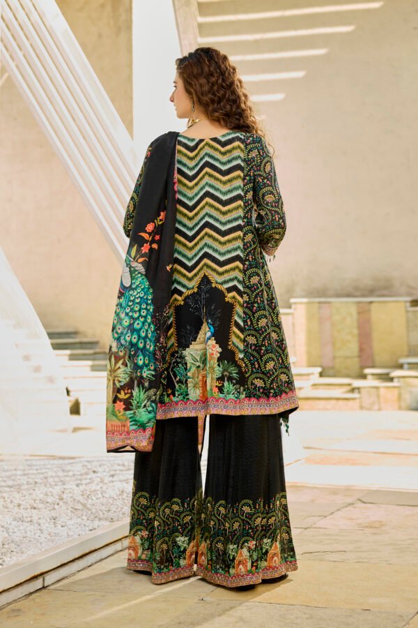 28-09-2025_BNY227_1 Black Printed Suit Set