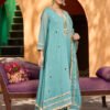 Aurelia Aqua Mirror Work Kurta Set