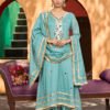 Aurelia Aqua Mirror Work Kurta Set
