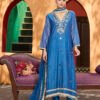 Royal Azure Embellished A-Line Suit Set