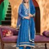 Royal Azure Embellished A-Line Suit Set