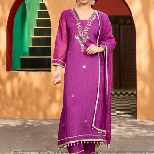 Fuchsia Noor Mirror Kurta Set