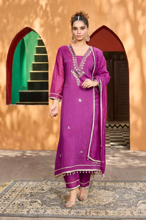 Fuchsia Noor Mirror Kurta Set